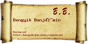 Bengyik Benjámin névjegykártya